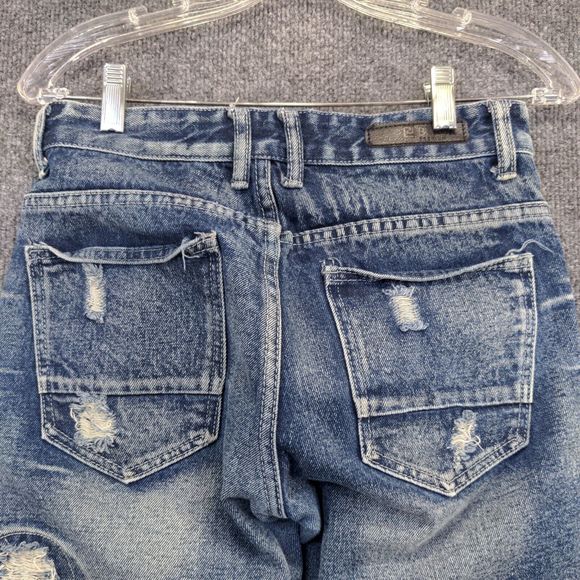 CJ Black Men's Stacked Jean Shorts Blue Size 28x12 Distressed Denim - Picture 3 of 10